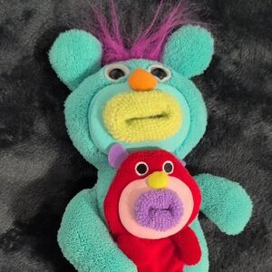Fisher-Price Teal Plush Toy with Black Trim